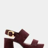 Comfortable Women's Platform Sandal in Deep Aubergine Suede Suede