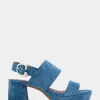 Comfortable Women's Platform Sandal in Indigo Suede Suede