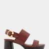 Comfortable Women's Platform Sandal in Clay Combo Leather Leather