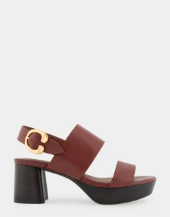 Comfortable Women's Platform Sandal in Clay Combo Leather Leather