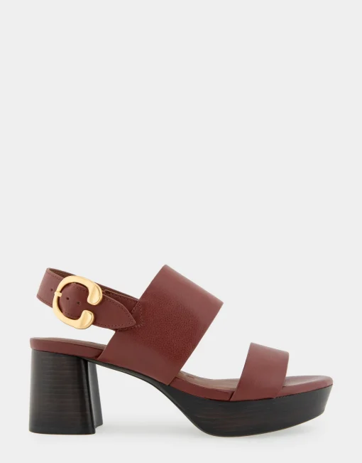 Comfortable Women's Platform Sandal in Clay Combo Leather Leather