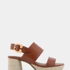Comfortable Women's Platform Sandal in Gingerbread Leather