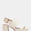 Comfortable Women's Platform Sandal in Eggshell Leather