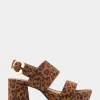 Comfortable Women's Platform Sandal in Leopard Print Faux Suede