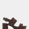 Comfortable Women's Platform Sandal in Brown Genuine Suede