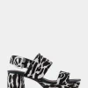 Comfortable Women's Platform Sandal in Zebra Print Calf Hair