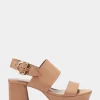 Comfortable Women's Platform Sandal in Nude Leather