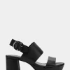 Comfortable Women's Platform Sandal in Black Leather