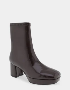 Comfortable Women's Platform Boot in Java Patent Faux Leather