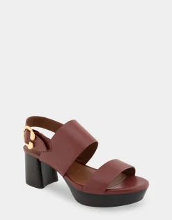 Comfortable Women's Platform Sandal in Clay Combo Leather Leather
