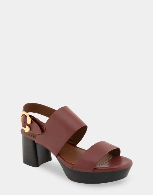 Comfortable Women's Platform Sandal in Clay Combo Leather Leather
