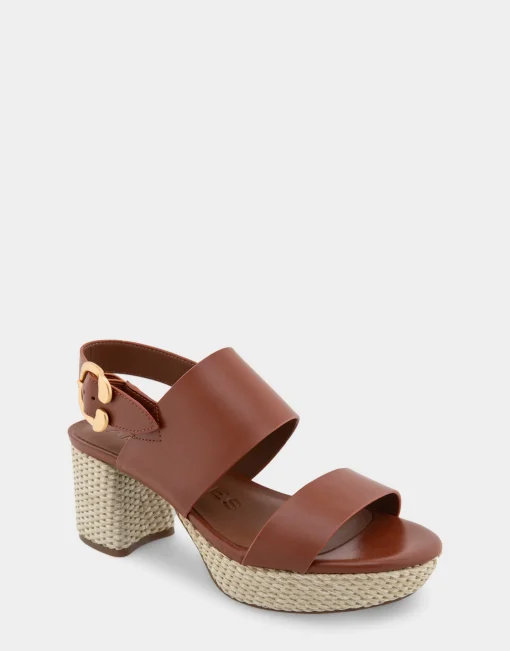 Comfortable Women's Platform Sandal in Gingerbread Leather