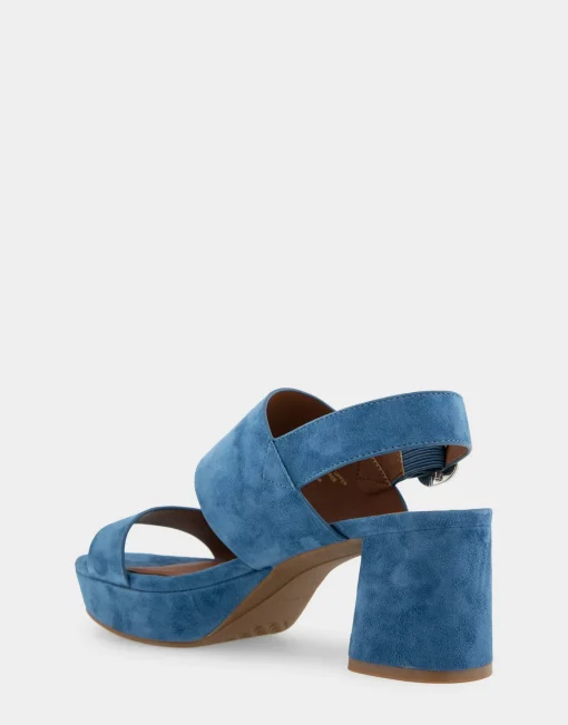 Comfortable Women's Platform Sandal in Indigo Suede Suede