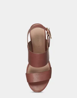Comfortable Women's Platform Sandal in Clay Leather