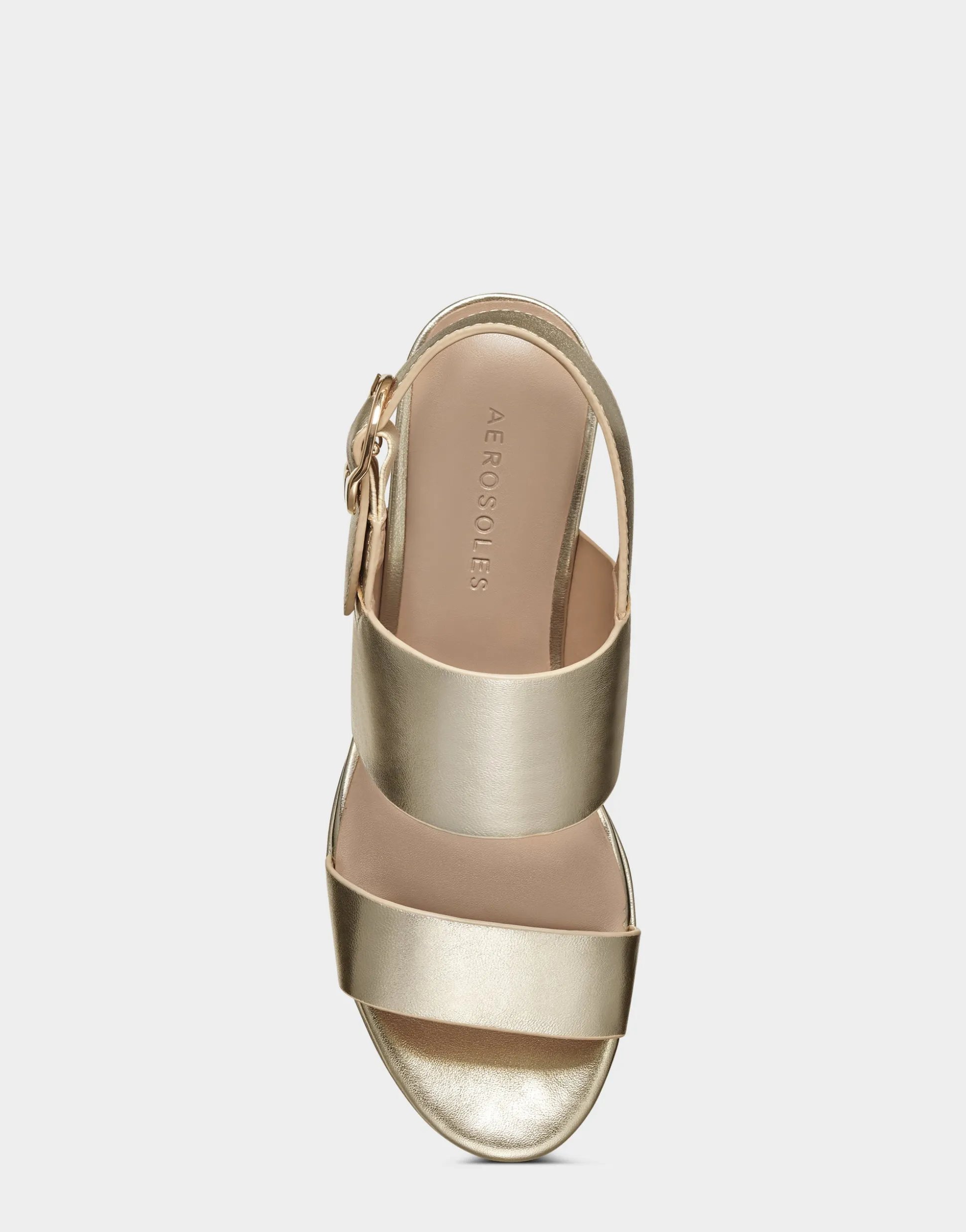 Comfortable Women's Platform Sandal in Gold Metallic Leather