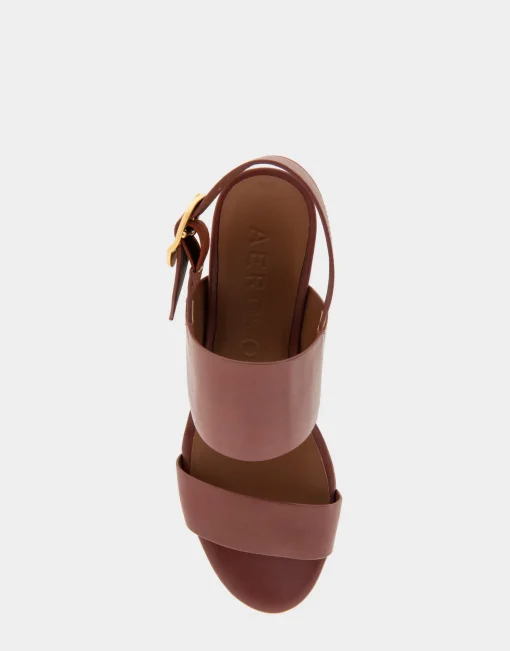 Comfortable Women's Platform Sandal in Clay Combo Leather Leather