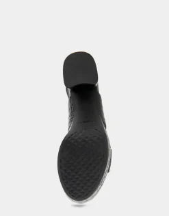 Comfortable Women's Platform Sandal in Black Jelly Croco Black Croco Faux Leather