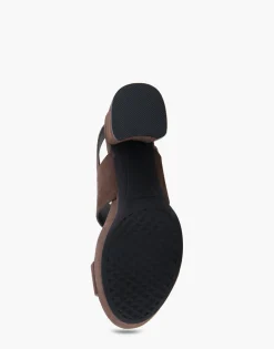 Comfortable Women's Platform Sandal in Brown Genuine Suede