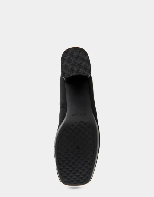 Comfortable Women's Platform Boot in Black Stretch Gabardine Fabric Fabric