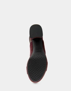 Comfortable Women's Platform Sandal in Deep Aubergine Suede Suede