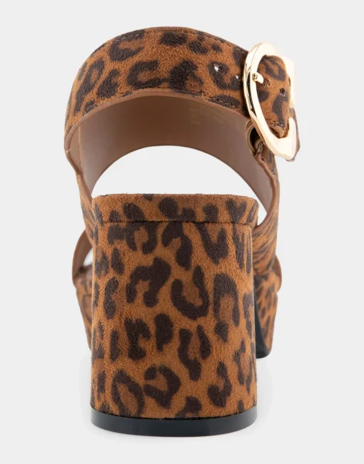 Comfortable Women's Platform Sandal in Leopard Print Faux Suede