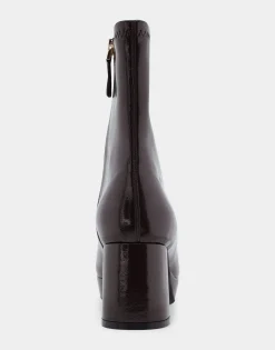 Comfortable Women's Platform Boot in Java Patent Faux Leather