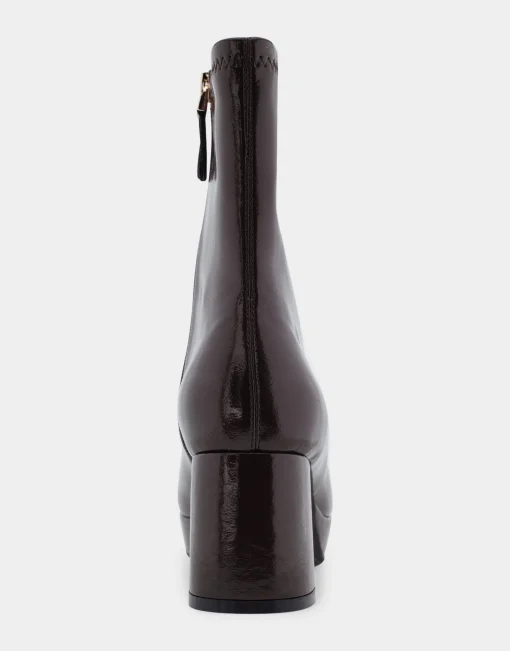 Comfortable Women's Platform Boot in Java Patent Faux Leather
