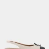 Comfortable Women's Point Toe Slingback Flat in Cream Canvas Fabric Canvas Fabric