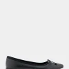 Comfortable Women's Point Toe Flat in Black Leather