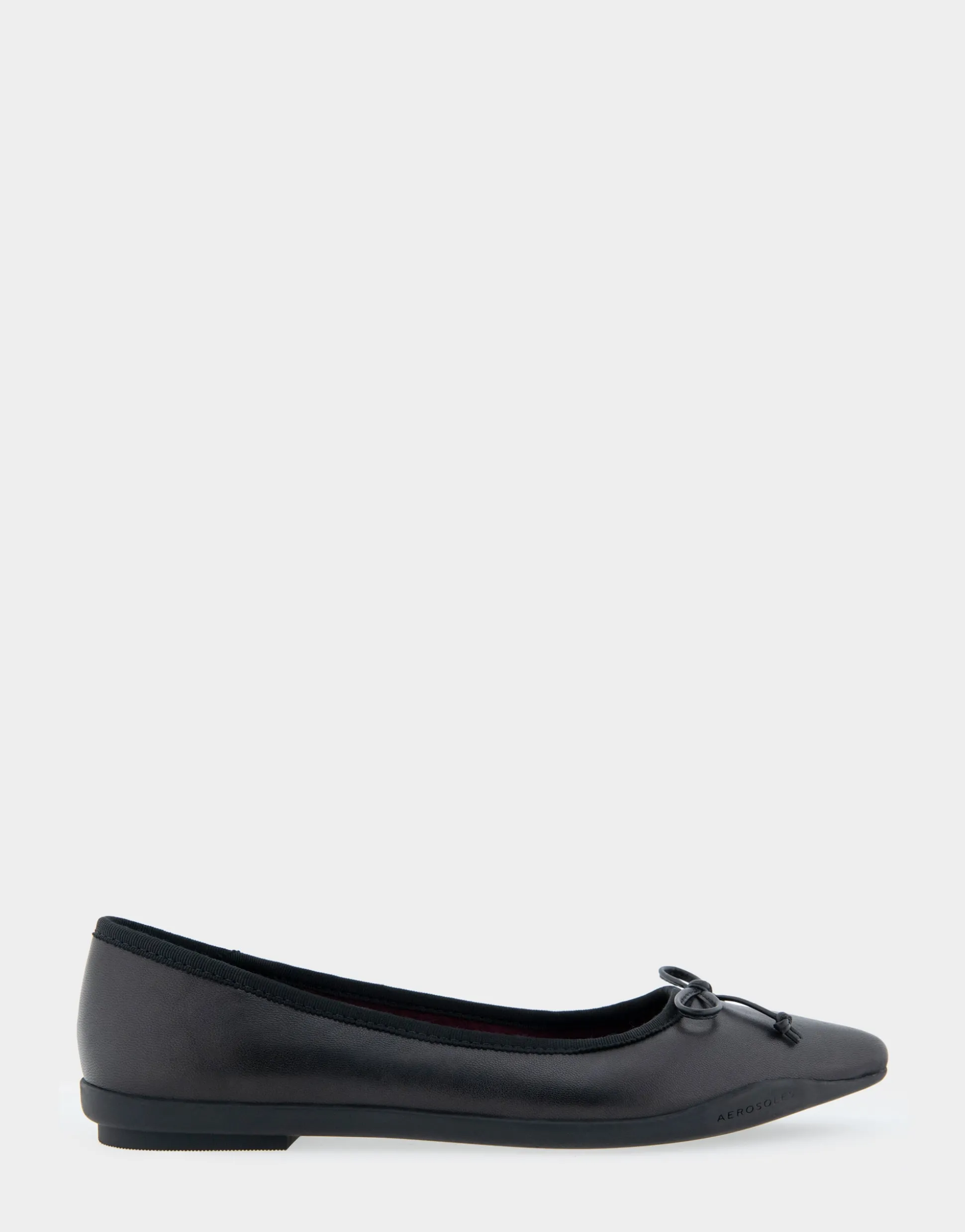 Comfortable Women's Point Toe Flat in Black Leather