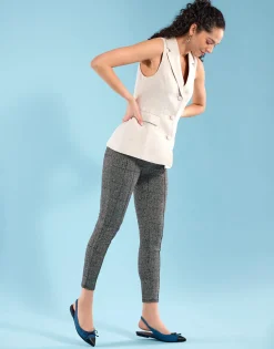 Comfortable Women's Point Toe Slingback Flat in Denim Fabric Denim Fabric