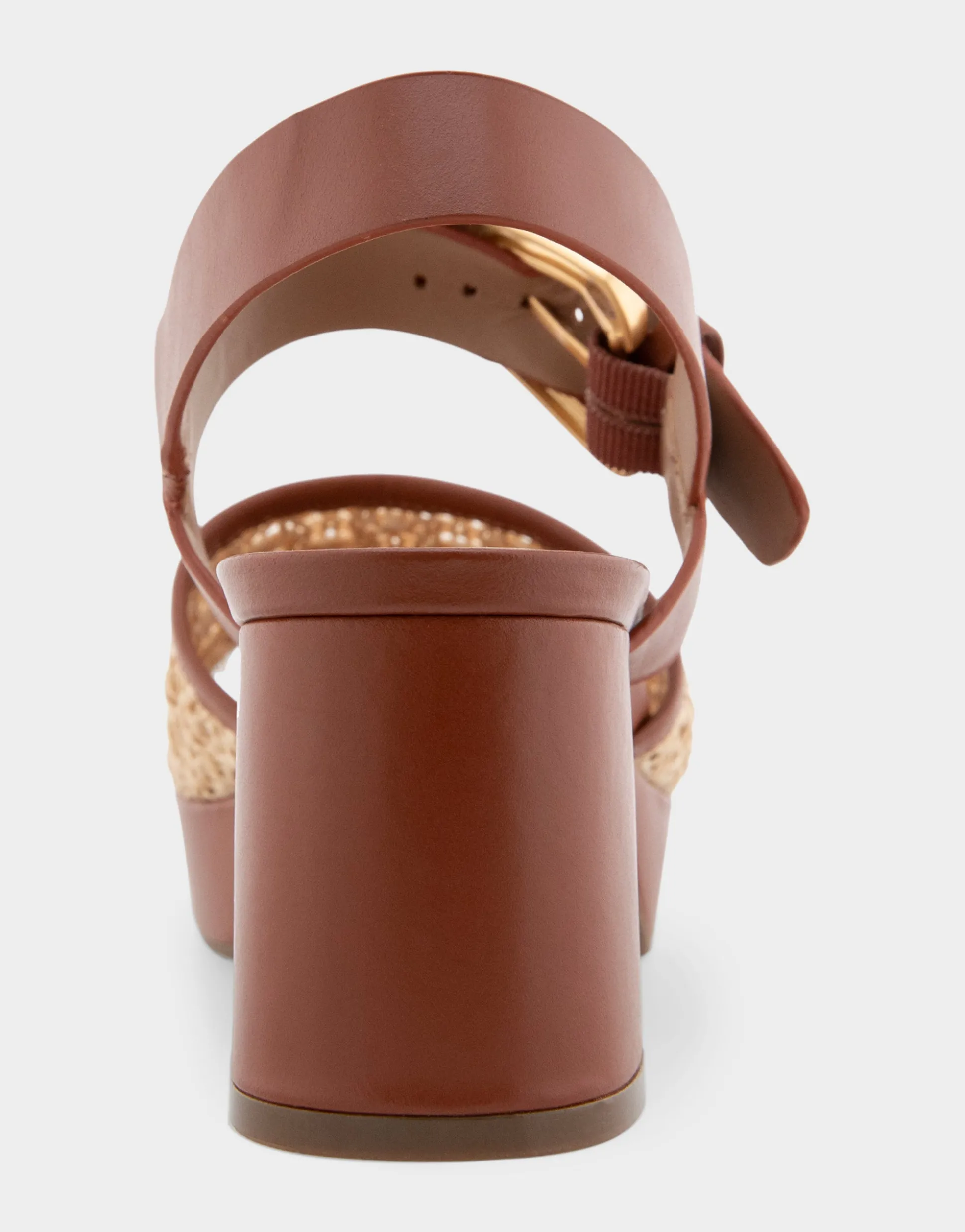 Comfortable Women's Quarter Strap Platform Sandal in Natural Raffia Combo Raffia Fabric