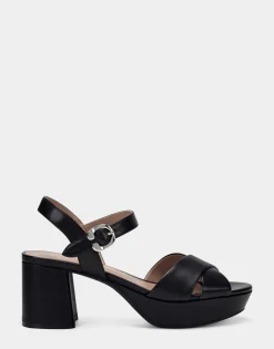 Comfortable Women's Sandal in Black Genuine Leather