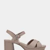 Comfortable Women's Sandal in Nude Genuine Leather