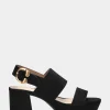 Comfortable Women's Sandal in Black Genuine Suede