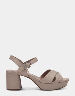 Comfortable Women's Sandal in Nude Genuine Leather