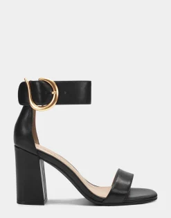 Comfortable Women's Sandal in Black Genuine Leather