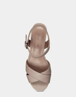 Comfortable Women's Sandal in Nude Genuine Leather