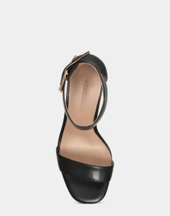 Comfortable Women's Sandal in Black Genuine Leather