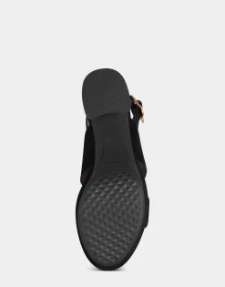 Comfortable Women's Sandal in Black Genuine Suede