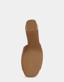 Comfortable Women's Sandal in Tan Faux Leather