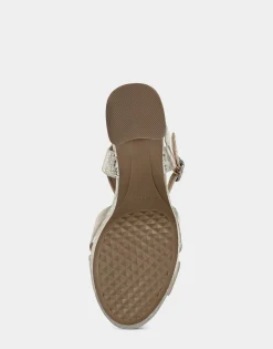 Comfortable Women's Sandal in Gold Genuine Leather