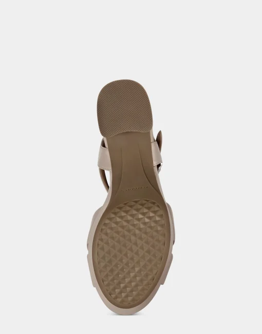 Comfortable Women's Sandal in Nude Genuine Leather