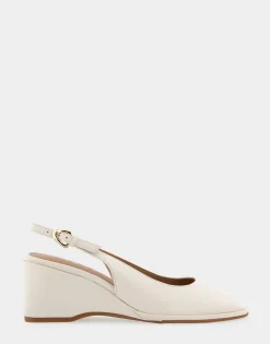 Comfortable Women's Sculpted Wedge Slingback in Eggong Leather