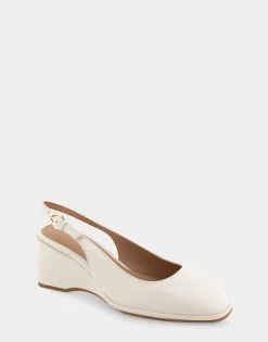 Comfortable Women's Sculpted Wedge Slingback in Eggong Leather