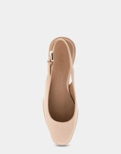 Comfortable Women's Sculpted Wedge Slingback in Cipria Leather