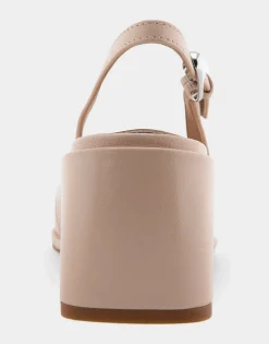 Comfortable Women's Sculpted Wedge Slingback in Cipria Leather