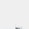 Comfortable Women's Single Band Slide Sandal in Silver Mirror Metallic Leather