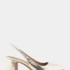 Comfortable Women's Slingback Mid-heel Pump in Platino Leather