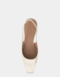 Comfortable Women's Slingback Mid-heel Pump in Platino Leather